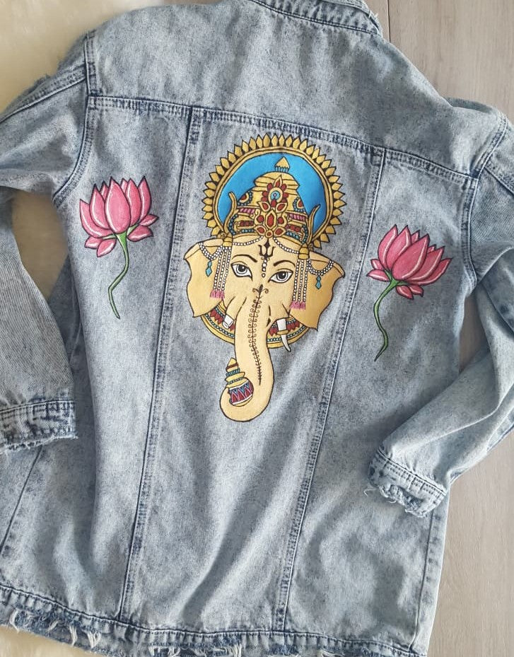The Elephant God - One of a Kind Painted Jacket