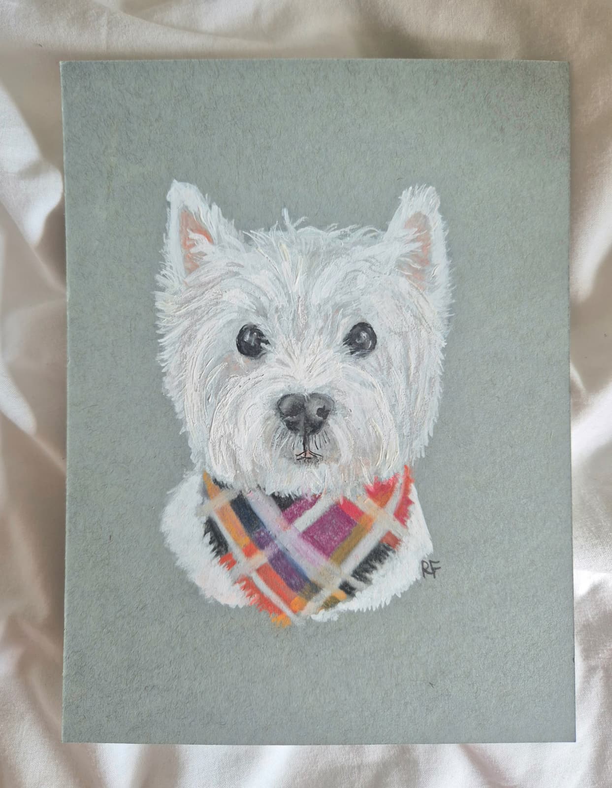 Custom Pet Portait with Watercolours & Pastel Pencils